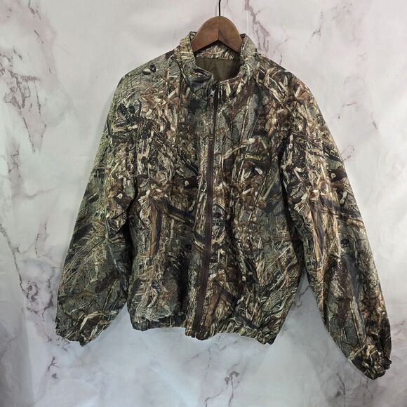 Gamehide Jacket Mens Medium Camo Grassland Mossy Oak Duck Blind Hunting Coat Vtg - Picture 1 of 13